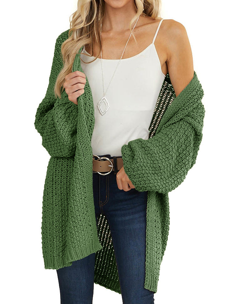 usvara Womens Oversized Open Front Knit Cardigan