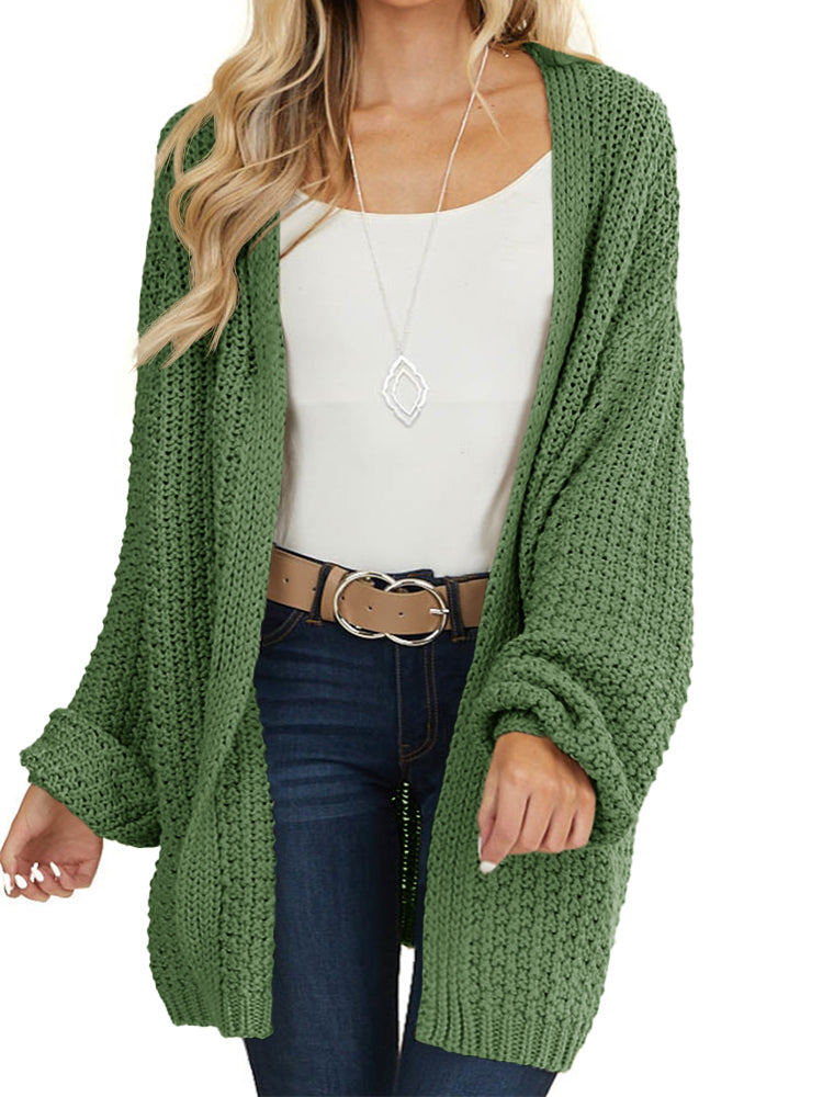 usvara Womens Oversized Open Front Knit Cardigan