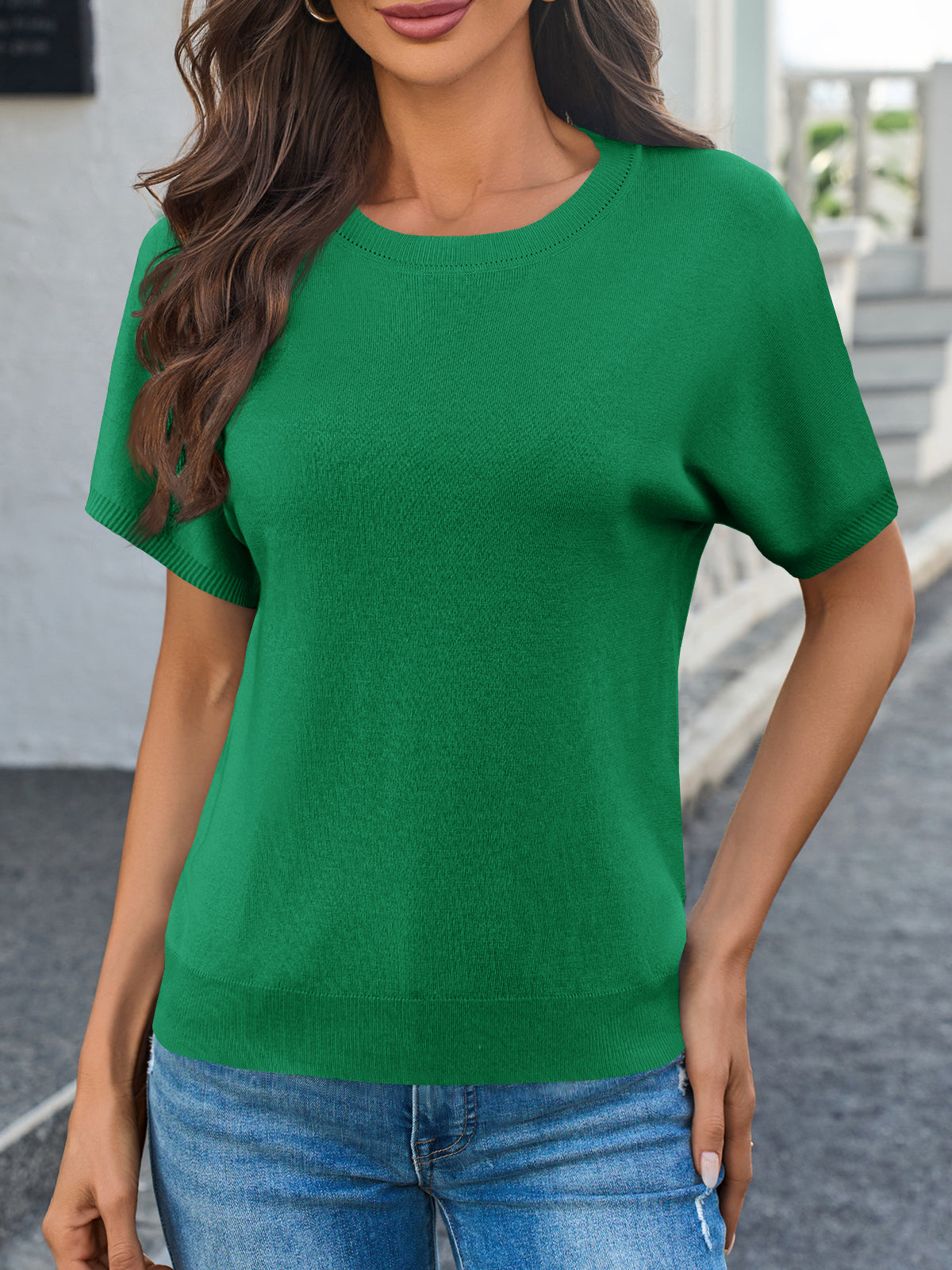 usvara Women's Crew Neck Knit Sweater