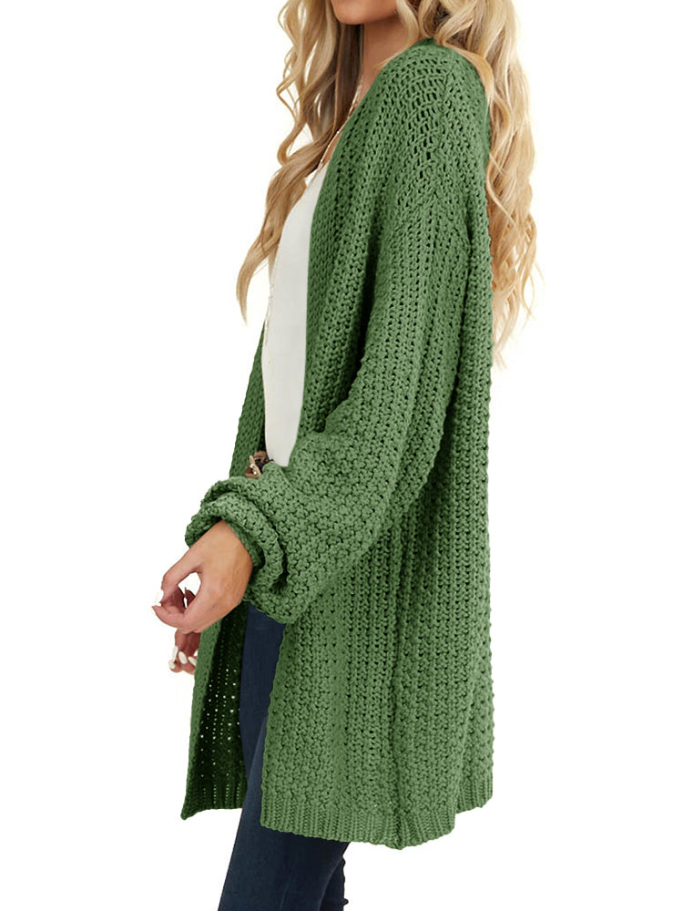 usvara Womens Oversized Open Front Knit Cardigan