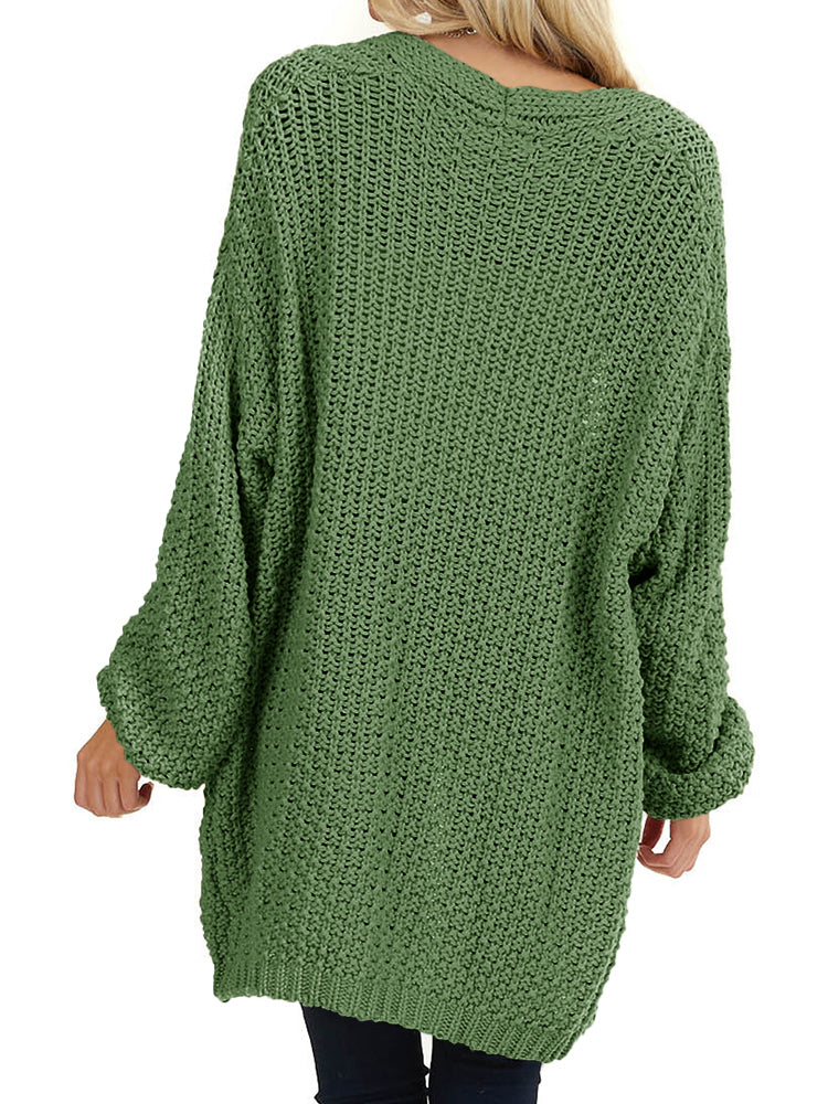 usvara Womens Oversized Open Front Knit Cardigan
