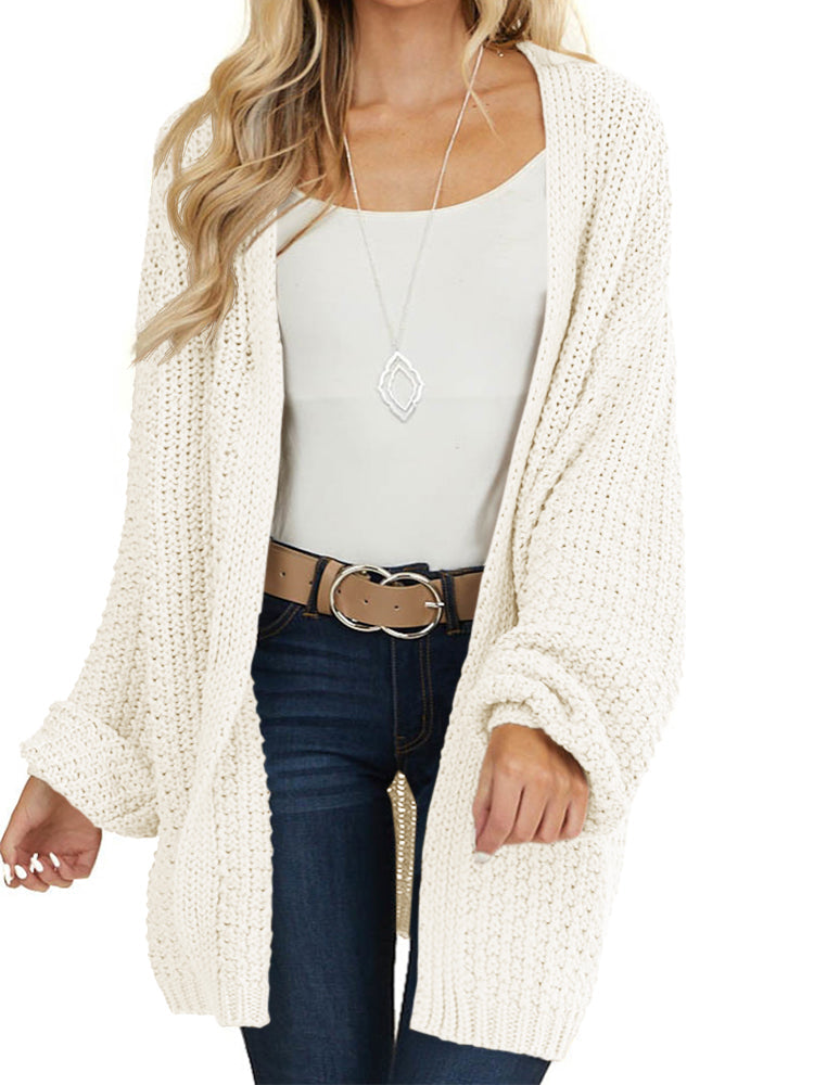 usvara Womens Oversized Open Front Knit Cardigan