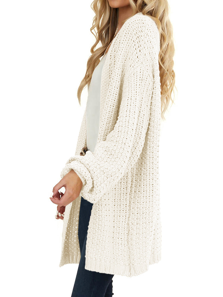 usvara Womens Oversized Open Front Knit Cardigan
