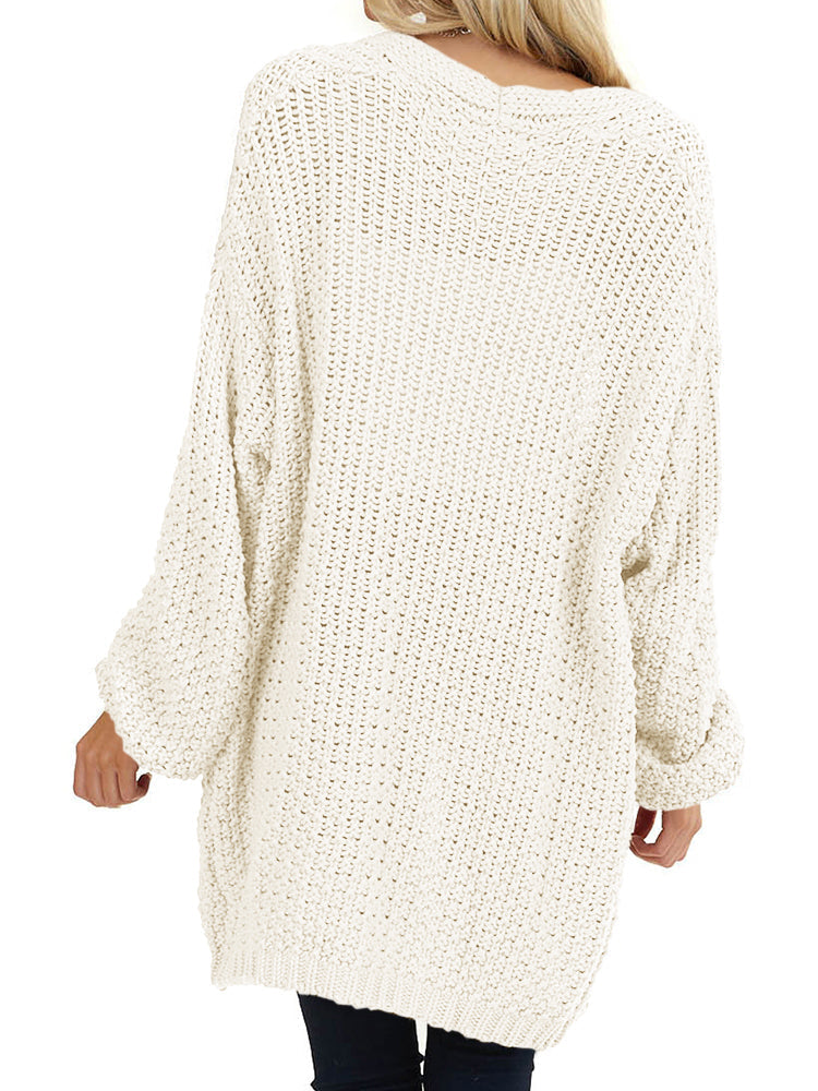 usvara Womens Oversized Open Front Knit Cardigan