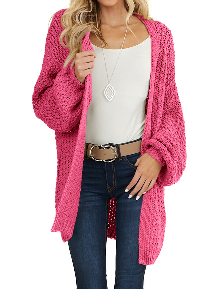 usvara Womens Oversized Open Front Knit Cardigan