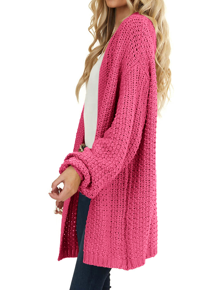 usvara Womens Oversized Open Front Knit Cardigan