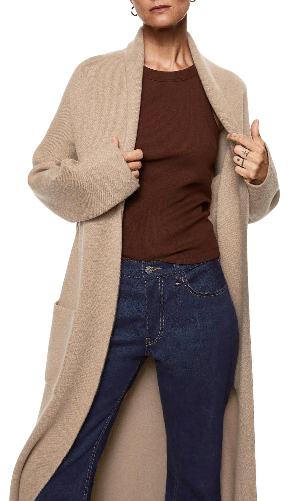 usvara Womens Oversized Open Front Cardigan