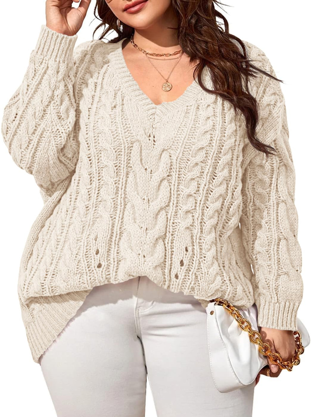 usvara Womens Plus Size Sweater