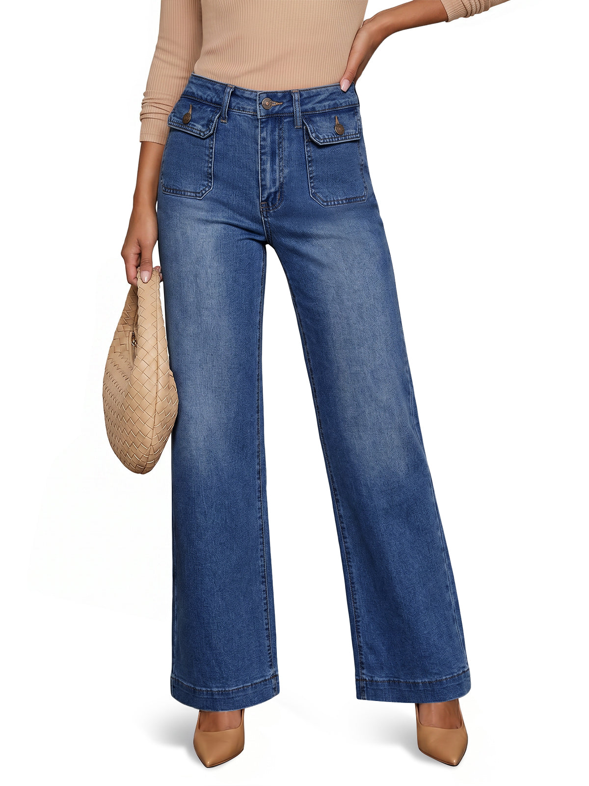 usvara Women High Waisted Denim Jeans