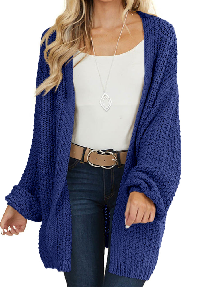 usvara Womens Oversized Open Front Knit Cardigan