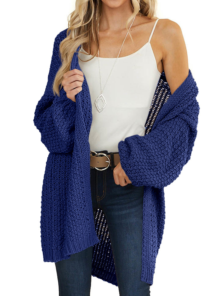 usvara Womens Oversized Open Front Knit Cardigan