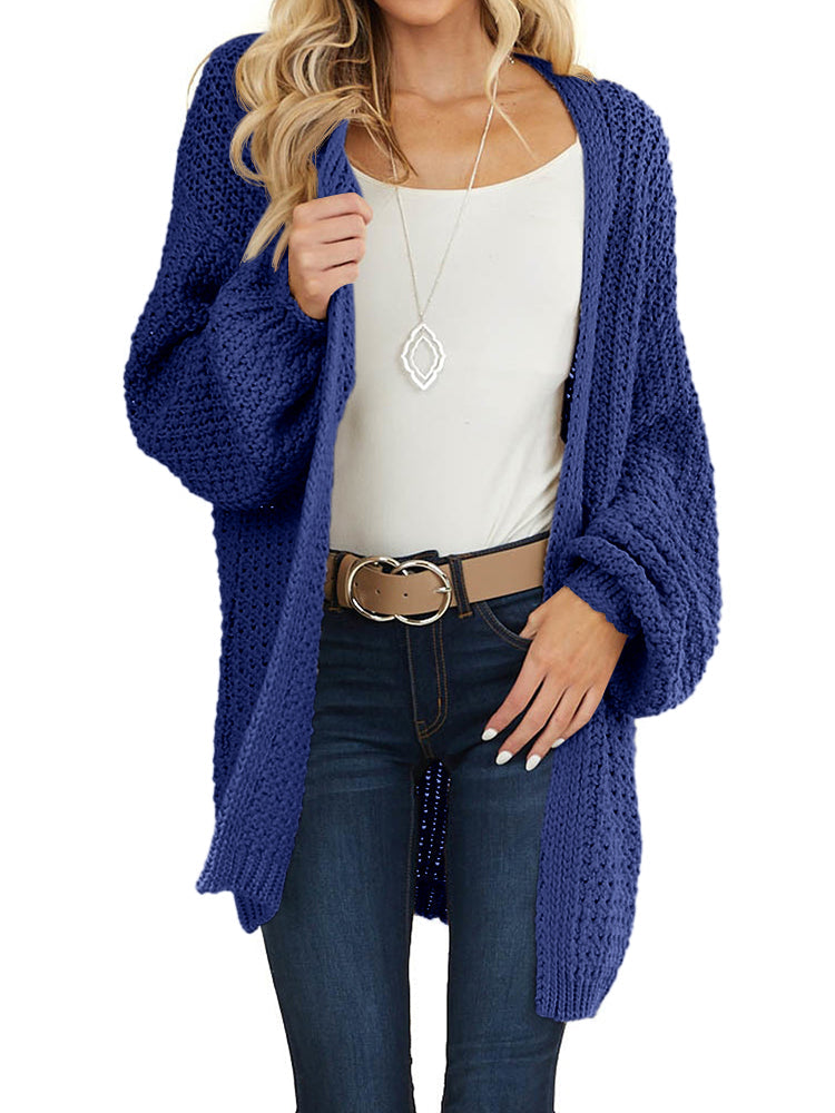 usvara Womens Oversized Open Front Knit Cardigan
