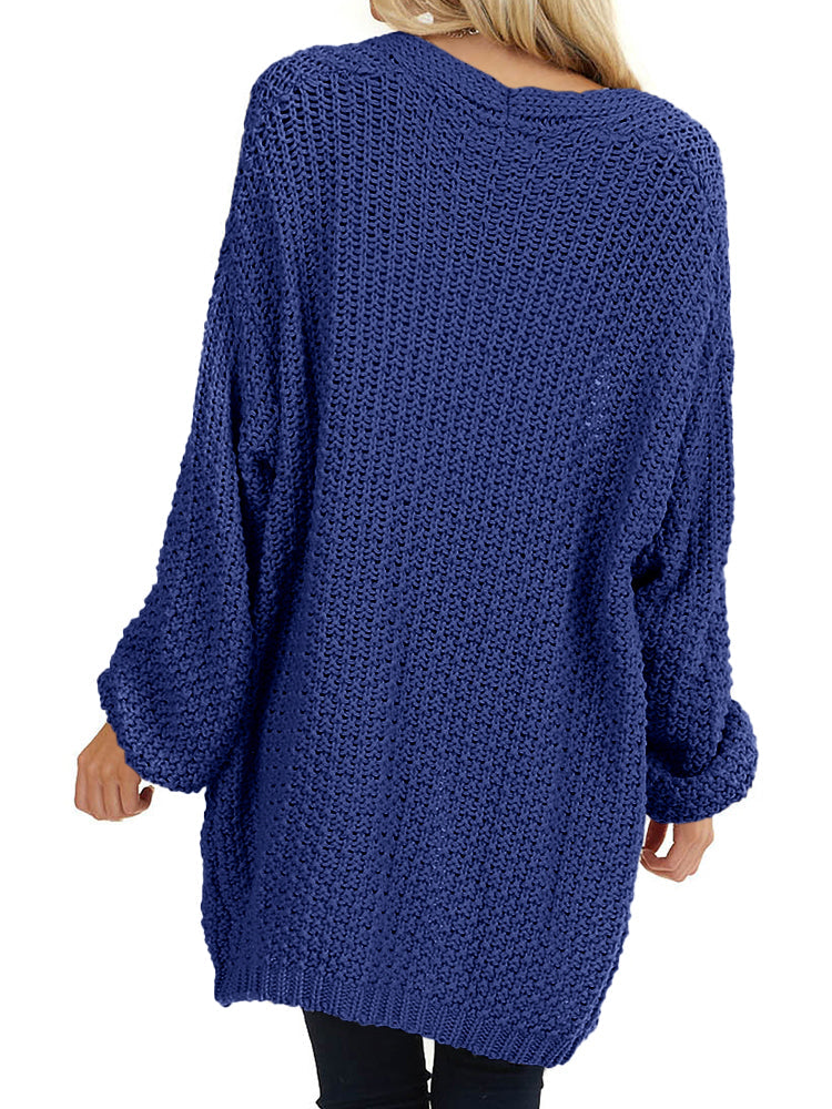 usvara Womens Oversized Open Front Knit Cardigan