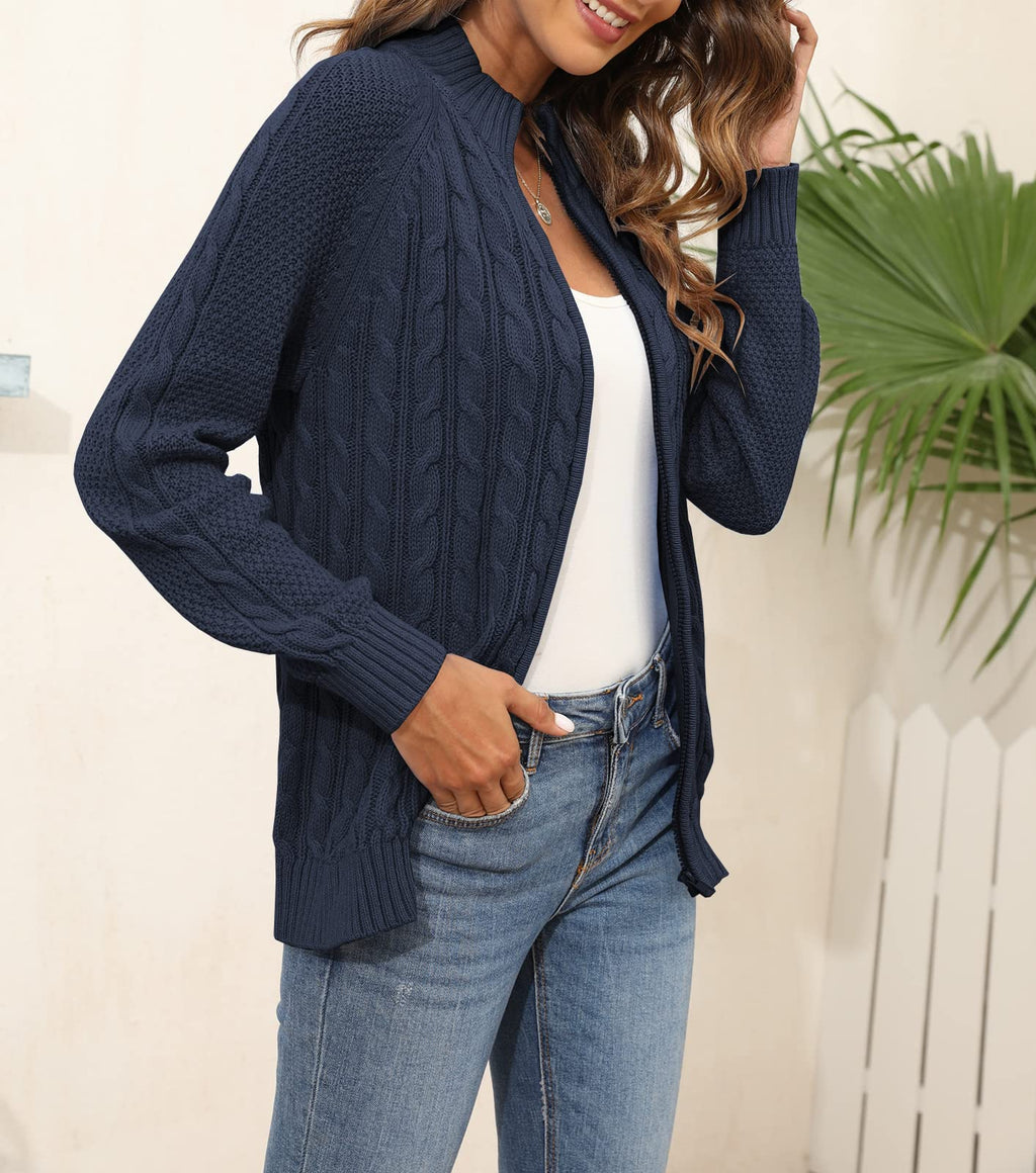 usvara Women Cable Knit Cardigan