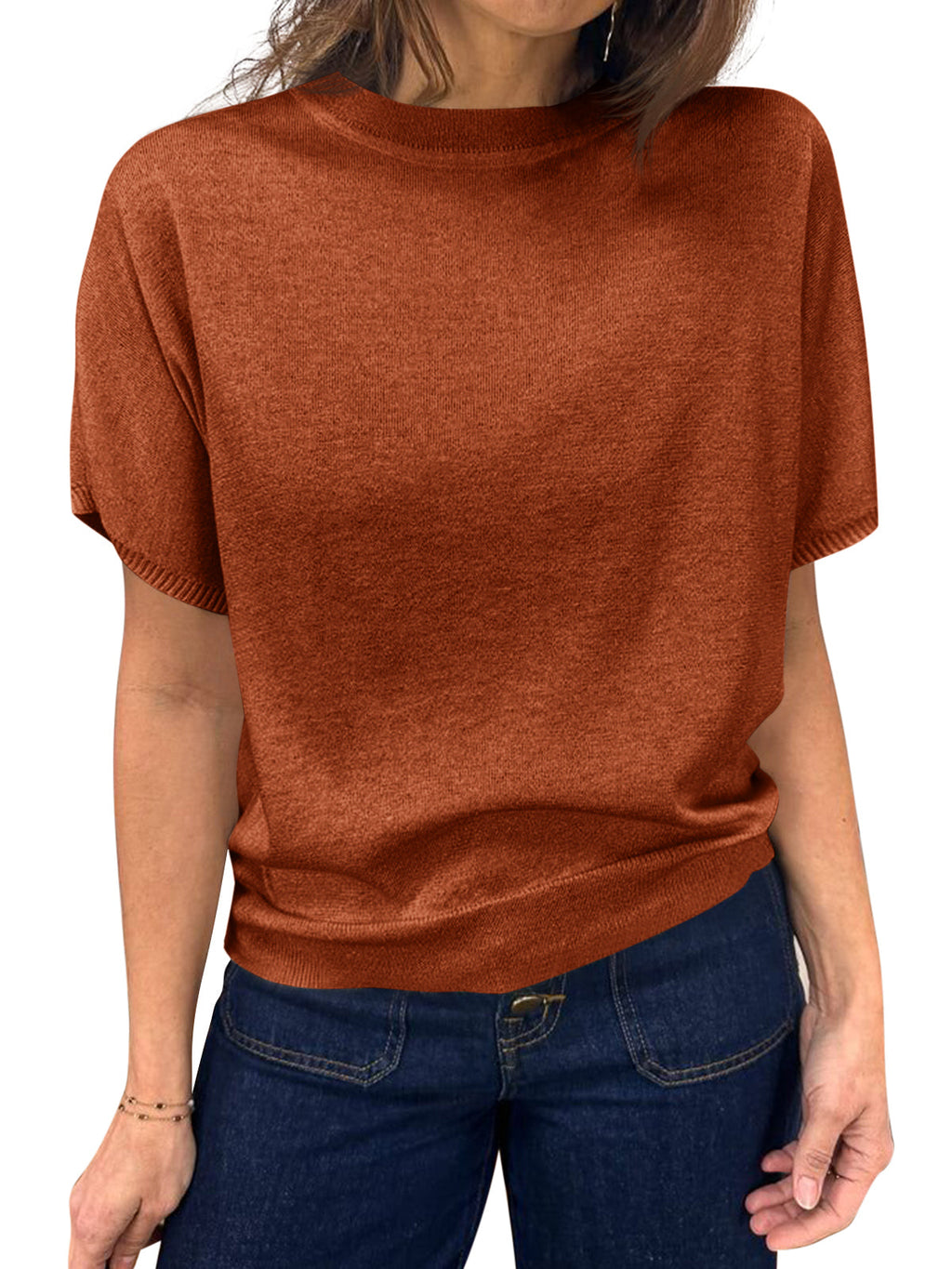 usvara Women's Crew Neck Knit Sweater