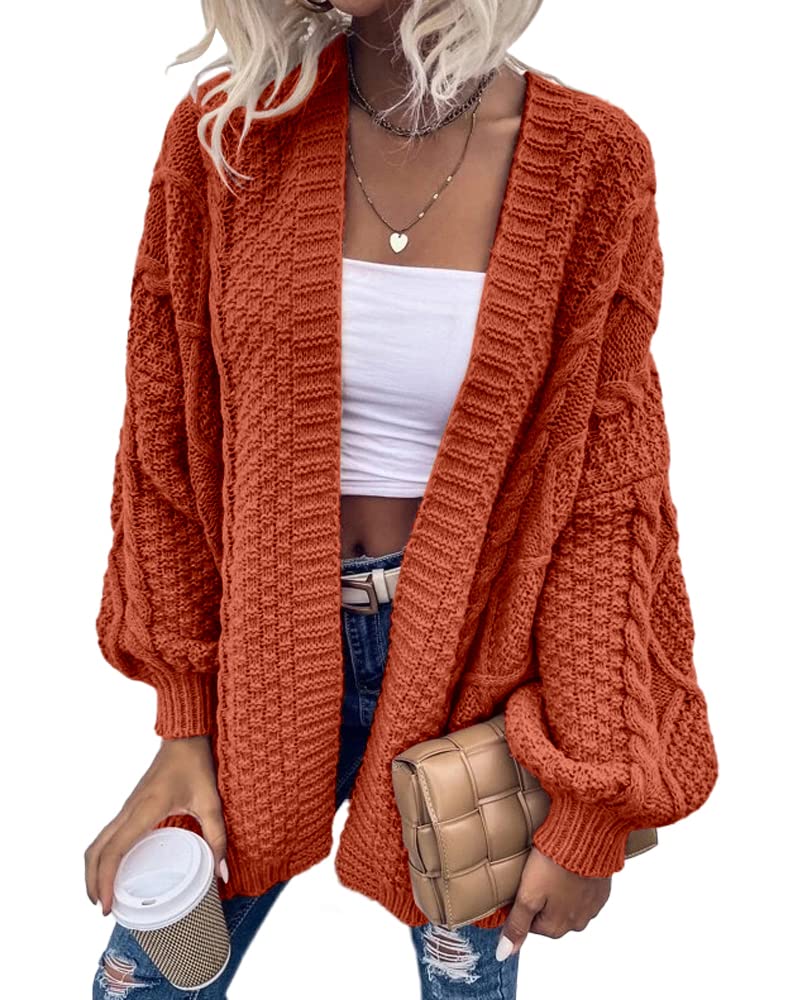 usvara Womens Chunky Cable Knit Cardigan
