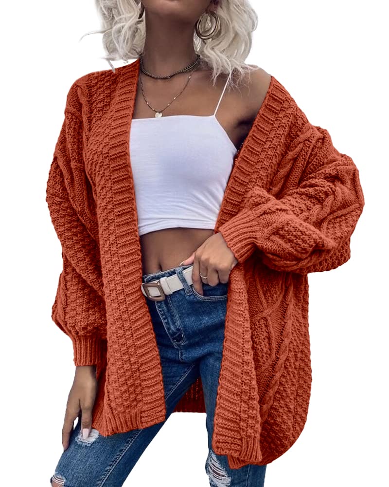 usvara Womens Chunky Cable Knit Cardigan