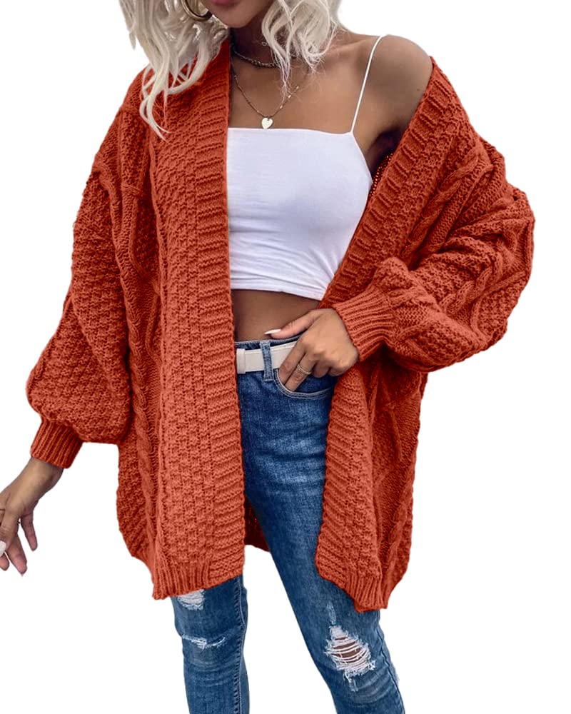usvara Womens Chunky Cable Knit Cardigan