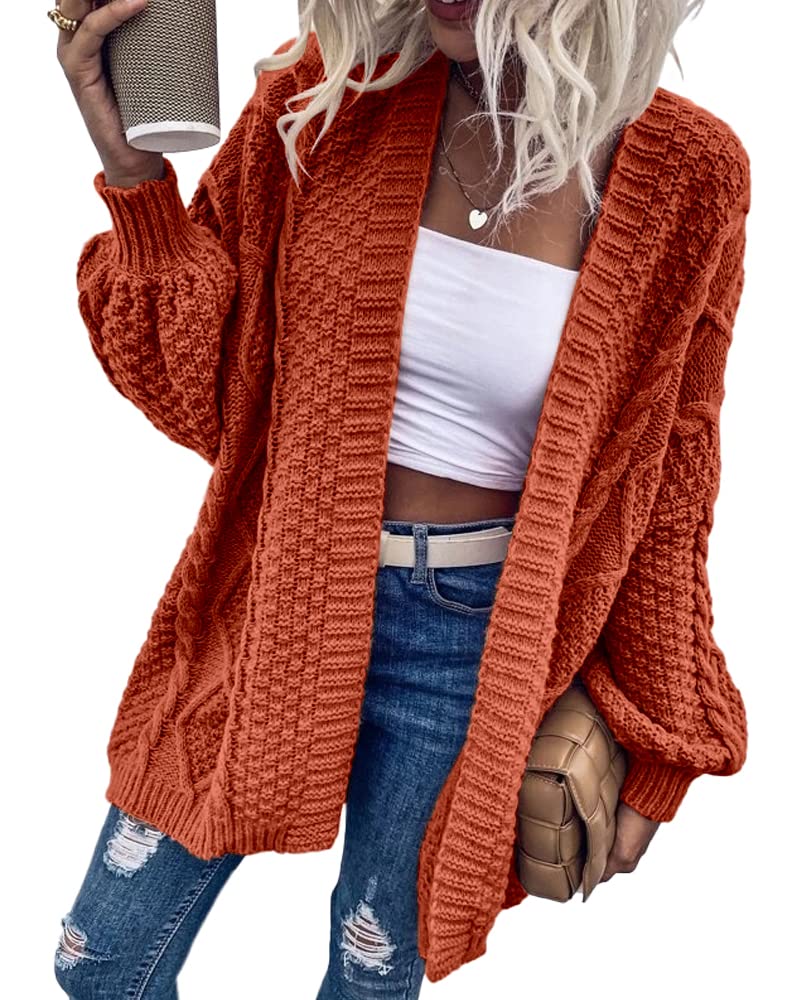 usvara Womens Chunky Cable Knit Cardigan