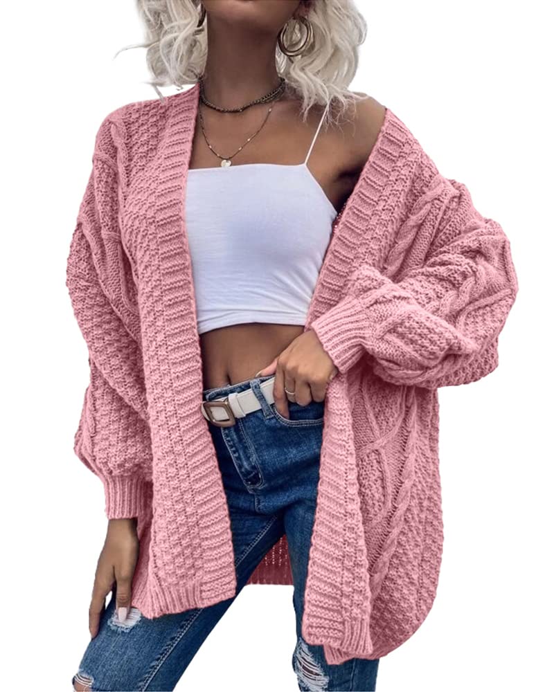 usvara Womens Chunky Cable Knit Cardigan