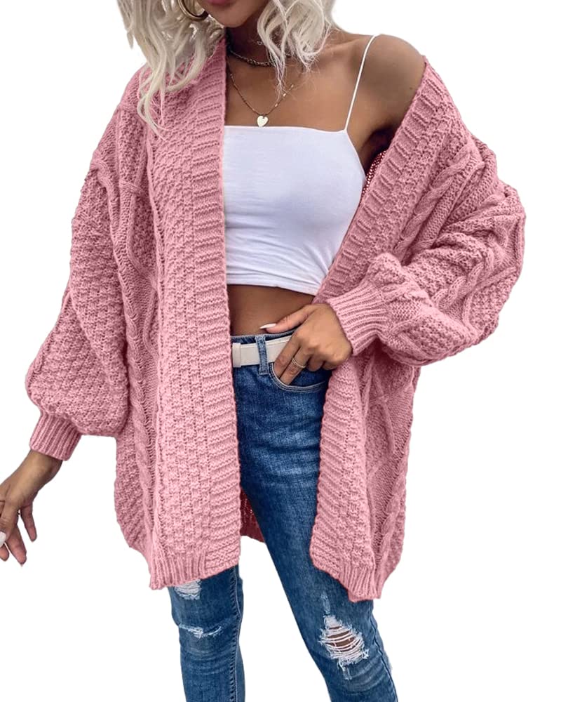 usvara Womens Chunky Cable Knit Cardigan