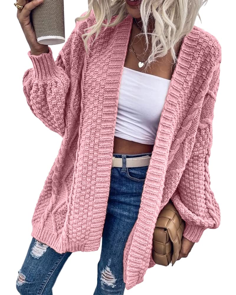 usvara Womens Chunky Cable Knit Cardigan