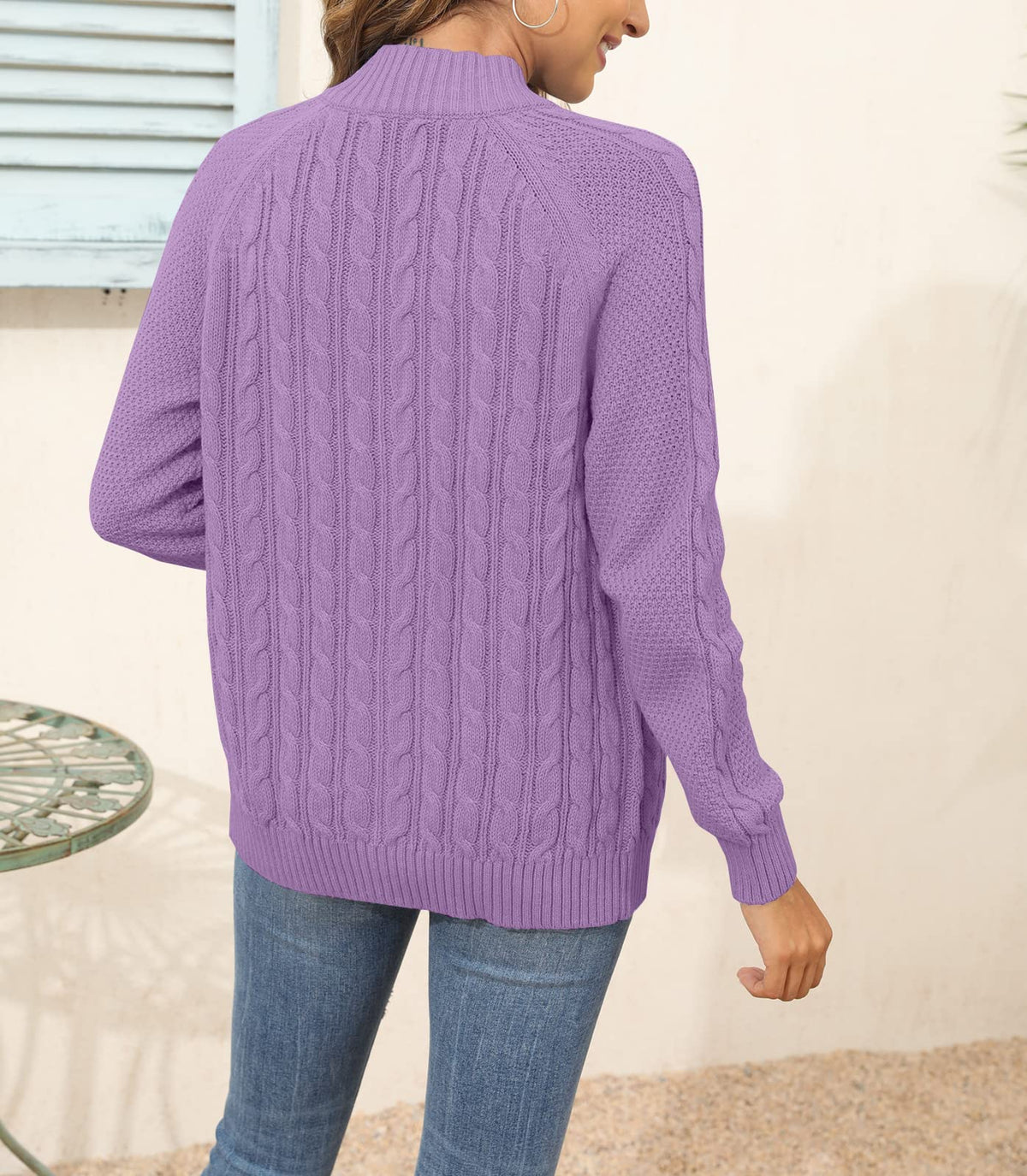 usvara Women Cable Knit Cardigan