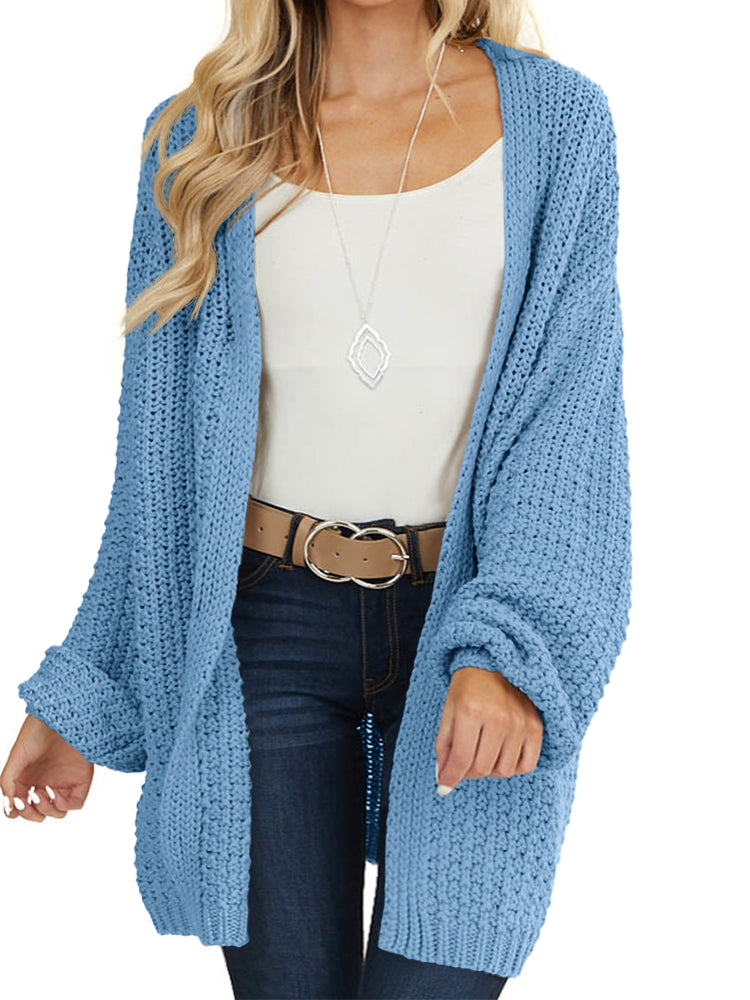 usvara Womens Oversized Open Front Knit Cardigan