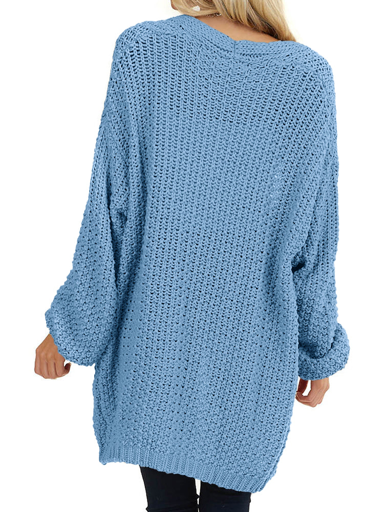 usvara Womens Oversized Open Front Knit Cardigan
