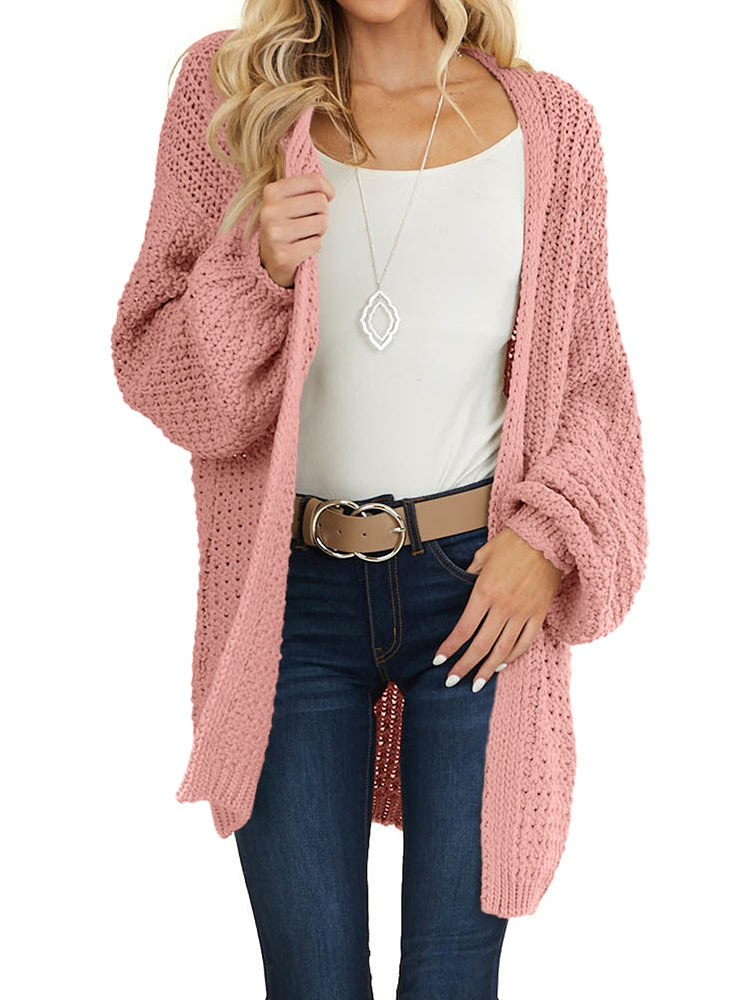 usvara Womens Oversized Open Front Knit Cardigan