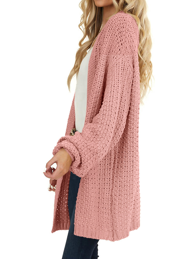usvara Womens Oversized Open Front Knit Cardigan