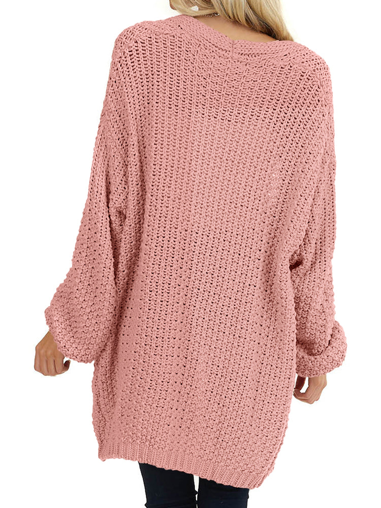 usvara Womens Oversized Open Front Knit Cardigan