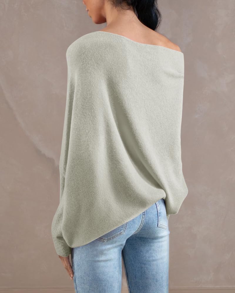 usvara Womens Boat Neck Oversized Knit Sweater