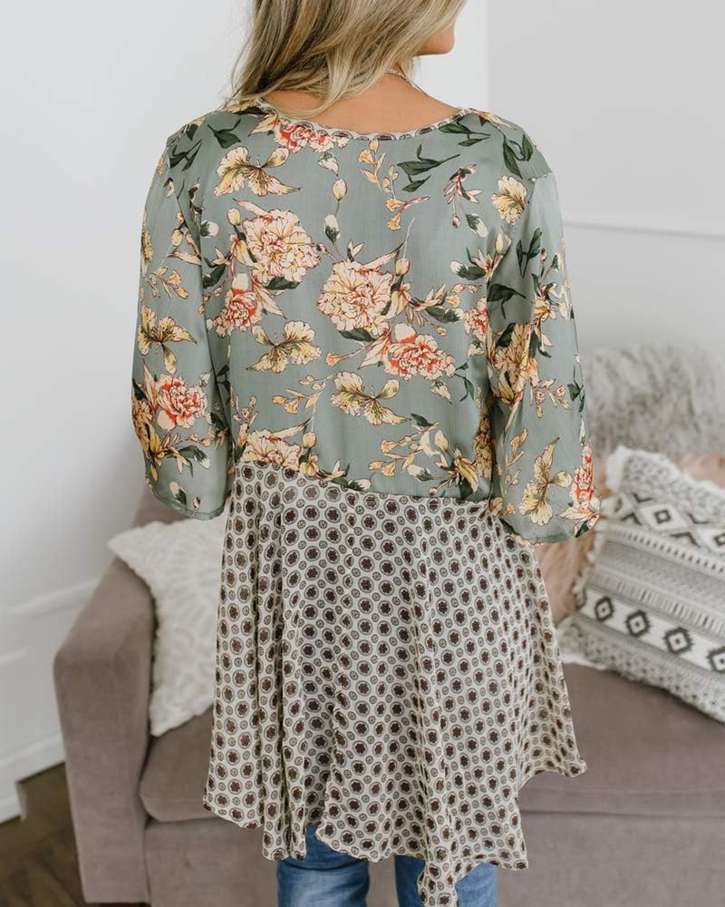 usvara Womens Tie Front Floral Kimono Cardigans