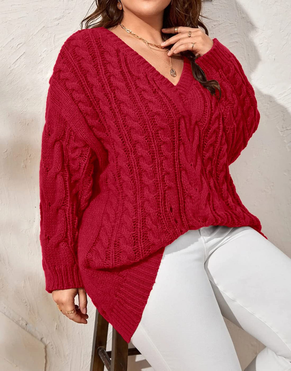 usvara Womens Plus Size Sweater