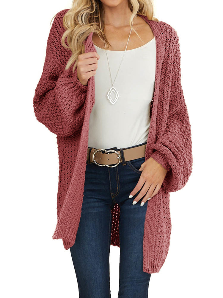 usvara Womens Oversized Open Front Knit Cardigan