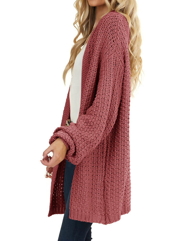 usvara Womens Oversized Open Front Knit Cardigan