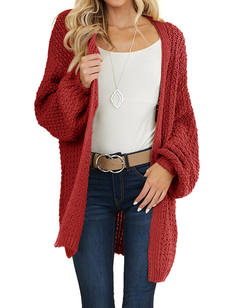 usvara Womens Oversized Open Front Knit Cardigan