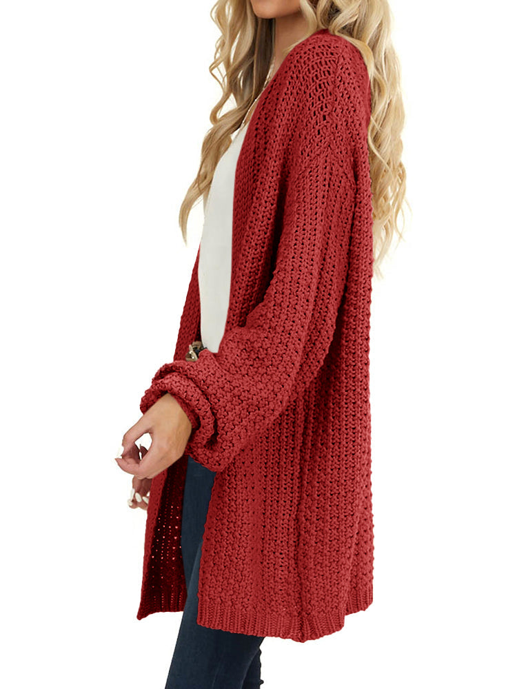 usvara Womens Oversized Open Front Knit Cardigan