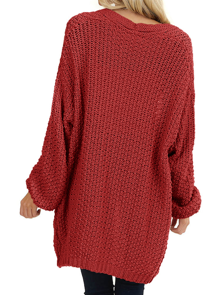 usvara Womens Oversized Open Front Knit Cardigan