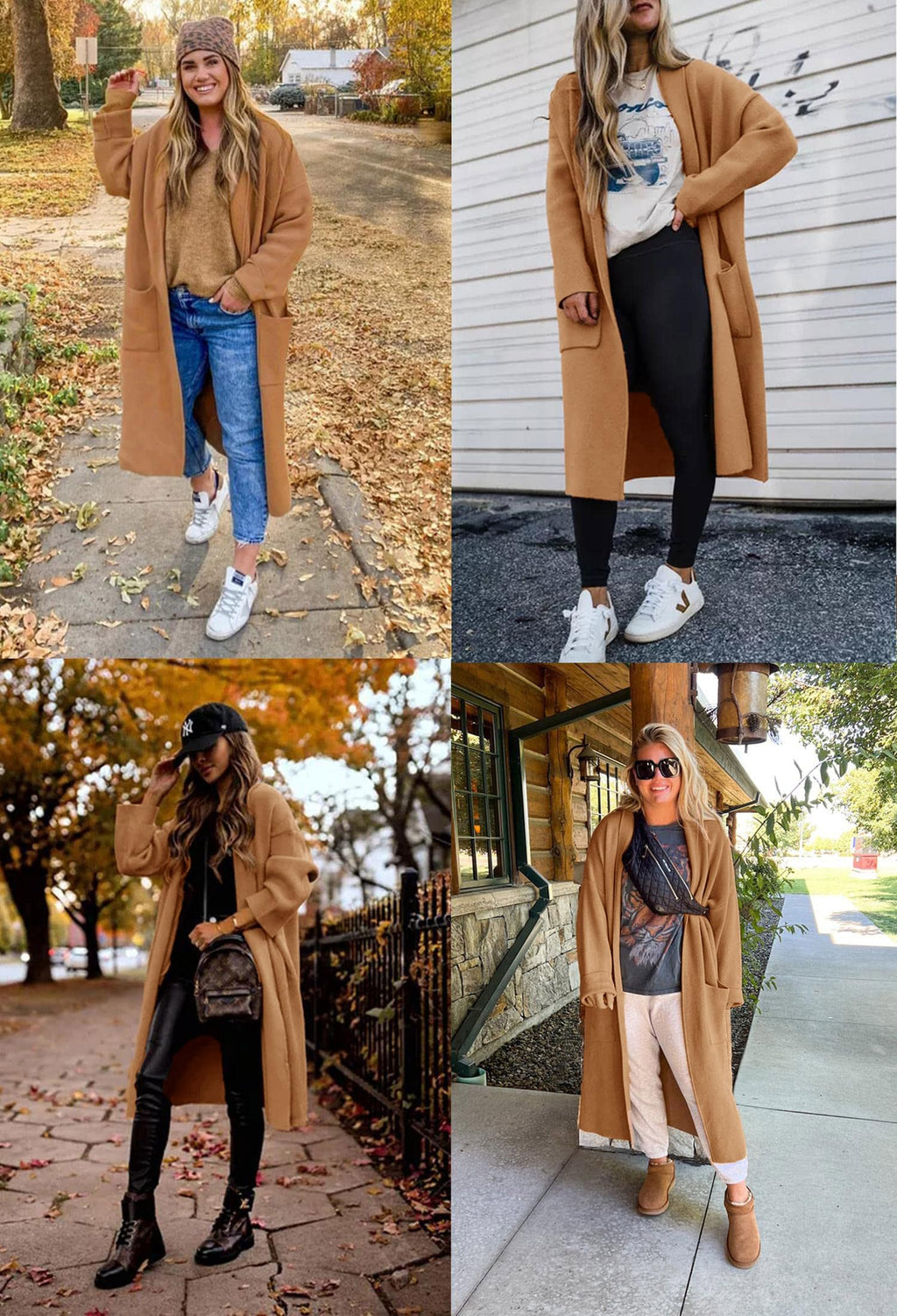 usvara Womens Oversized Open Front Cardigan
