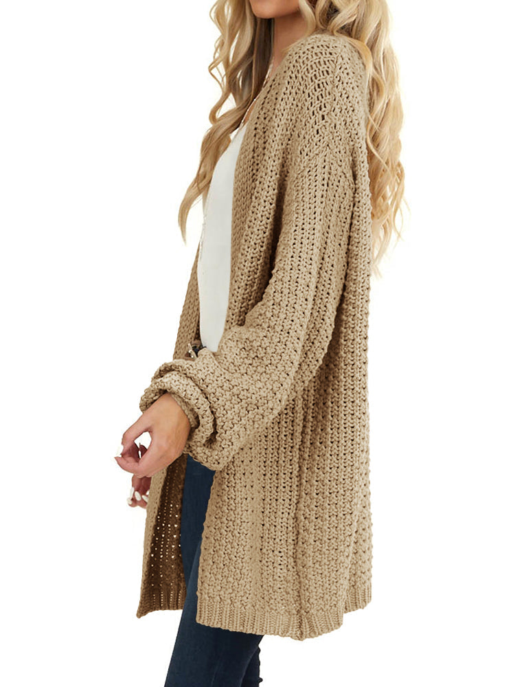 usvara Womens Oversized Open Front Knit Cardigan