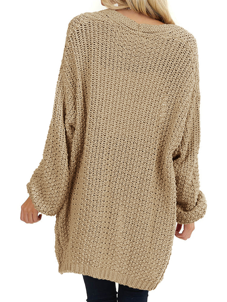 usvara Womens Oversized Open Front Knit Cardigan