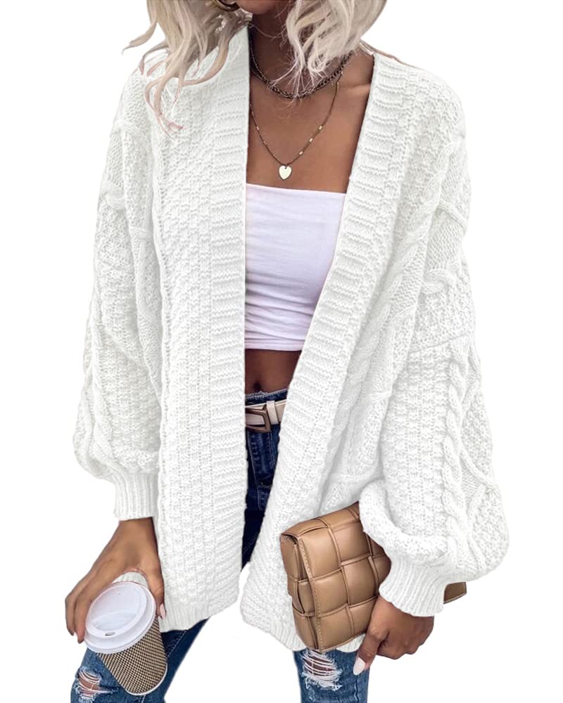 usvara Womens Chunky Cable Knit Cardigan
