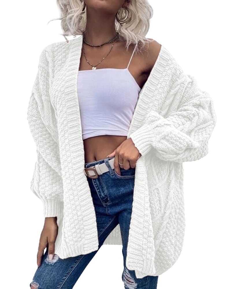 usvara Womens Chunky Cable Knit Cardigan