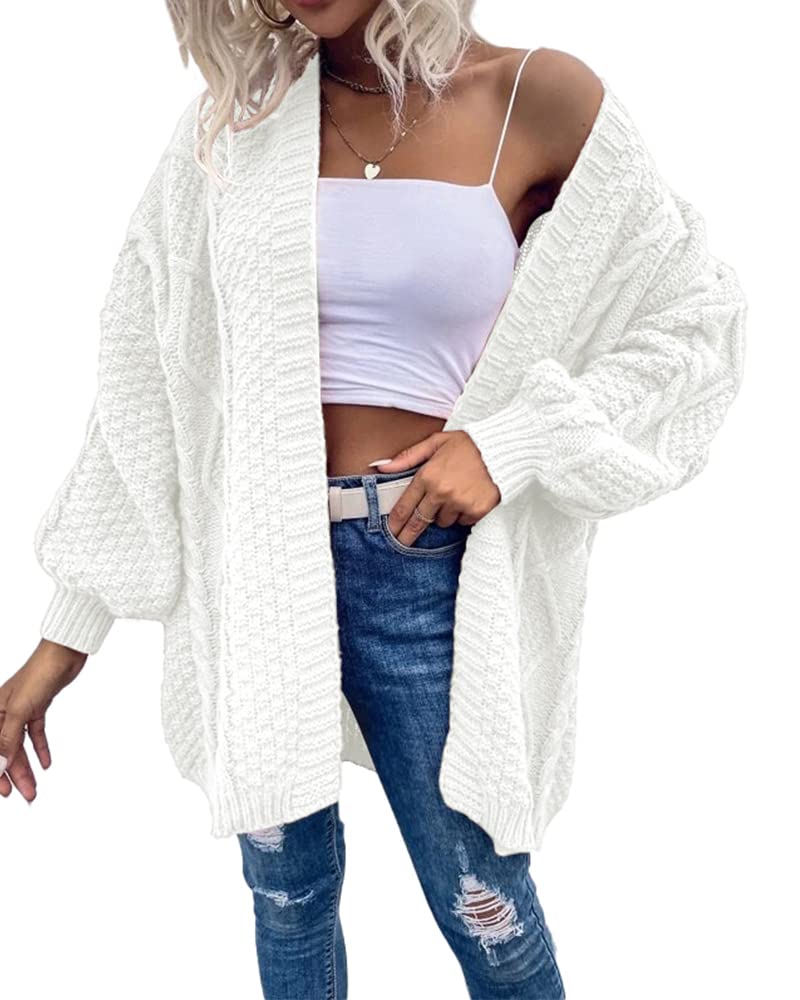 usvara Womens Chunky Cable Knit Cardigan