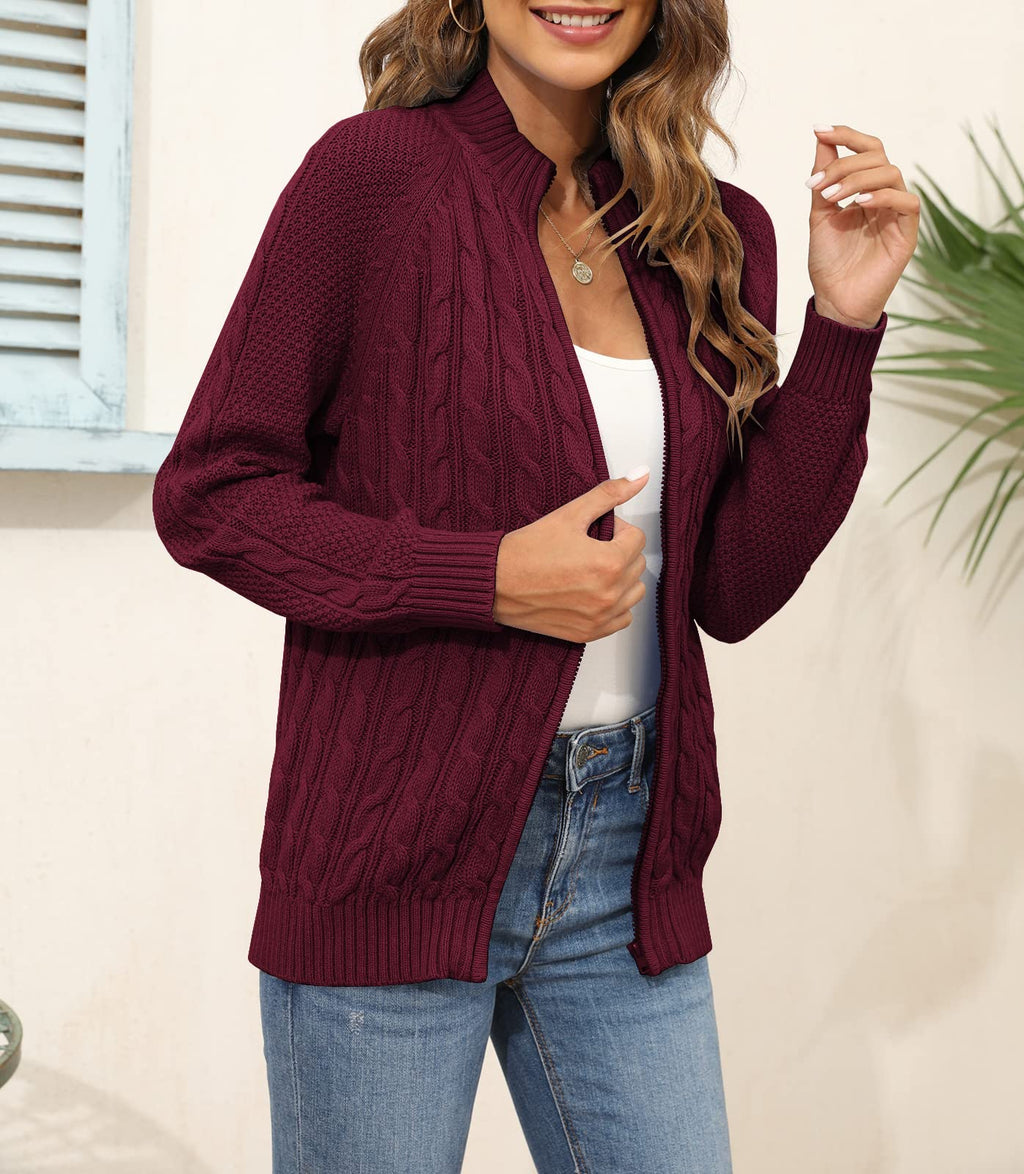 usvara Women Cable Knit Cardigan