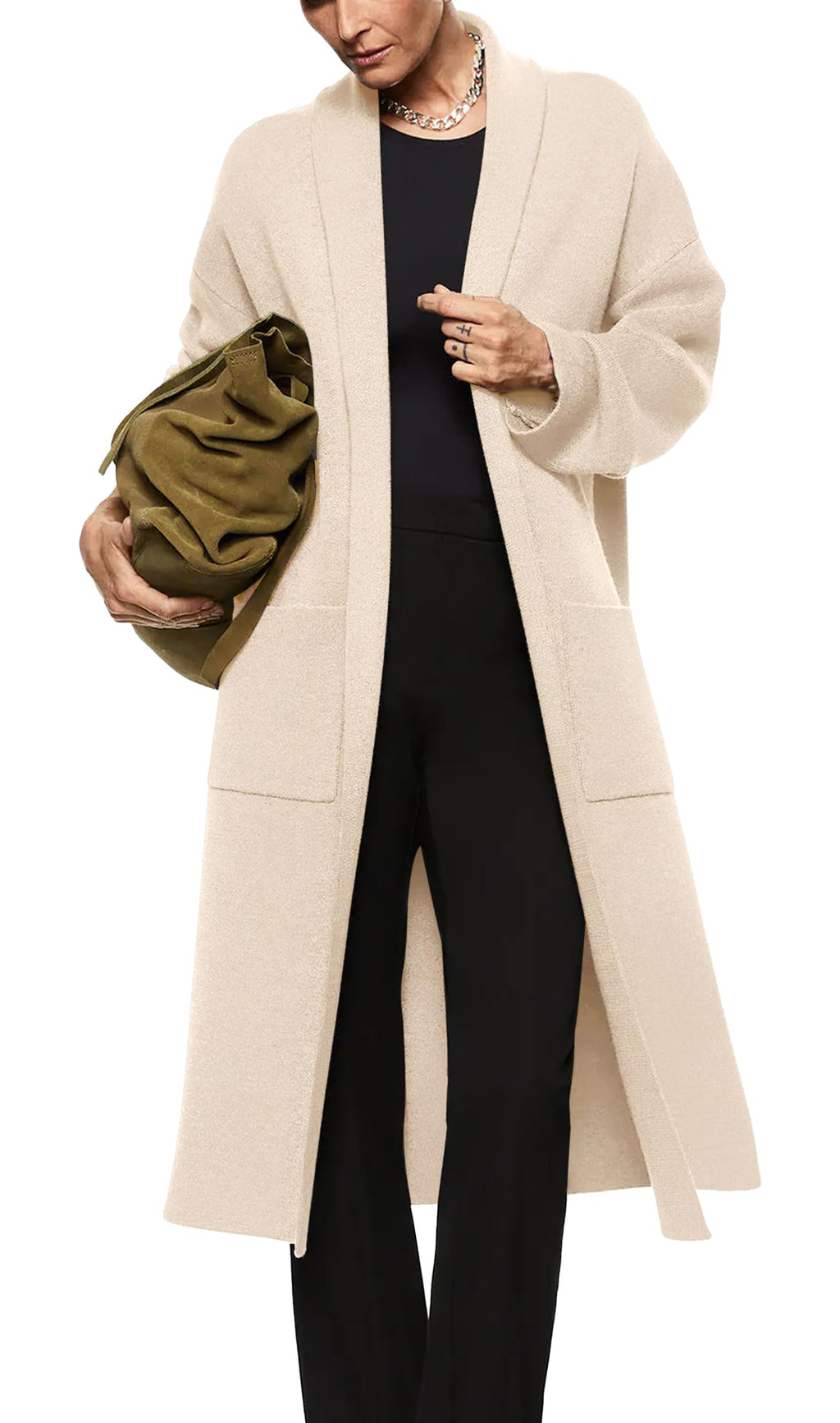 usvara Womens Oversized Open Front Cardigan