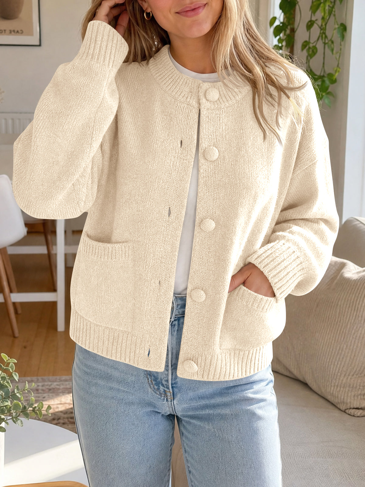 usvara Womens Casual Knit Button Up Cardigans