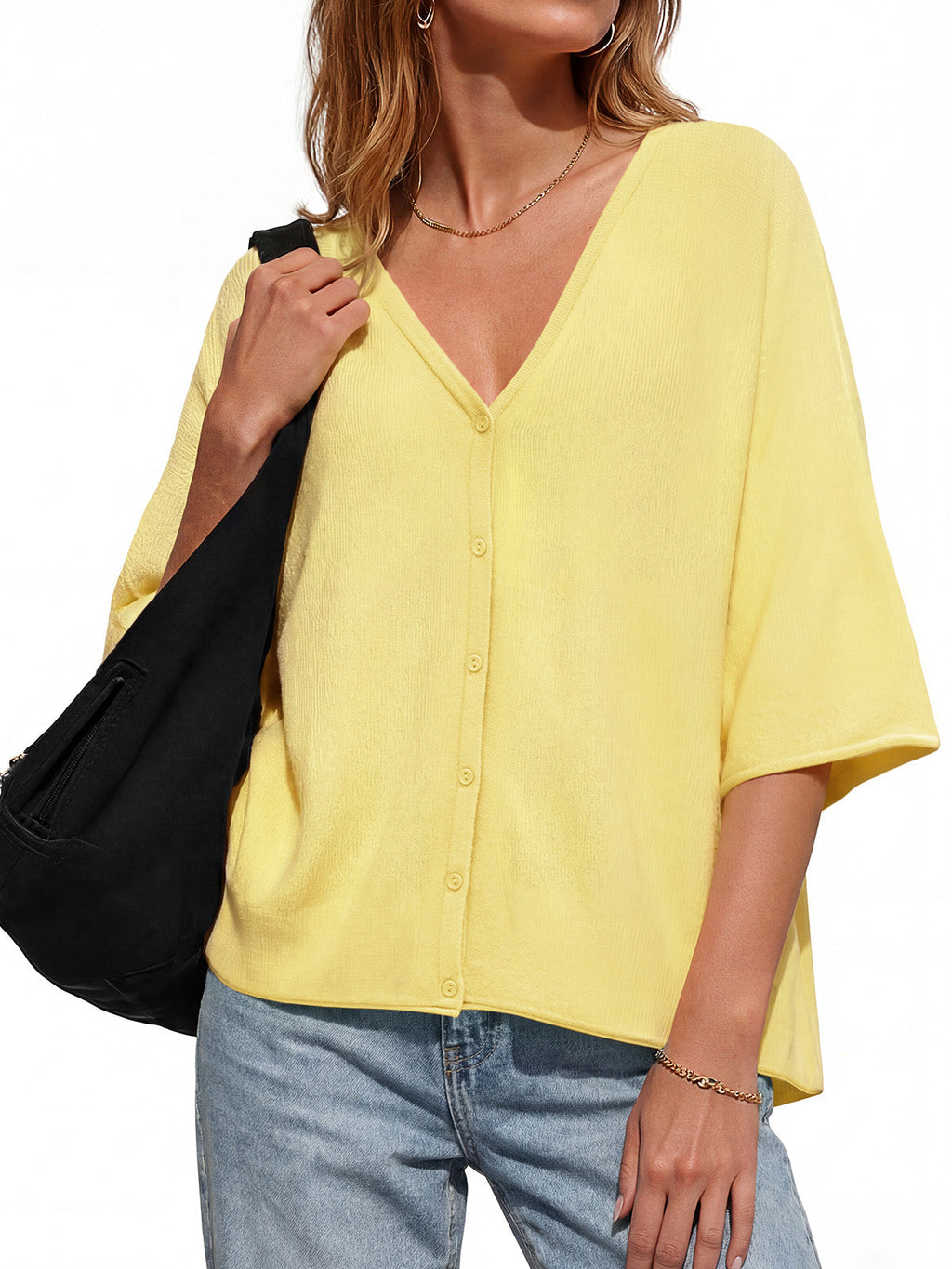usvara Womens Batwing Half Sleeve Oversized Cardigans